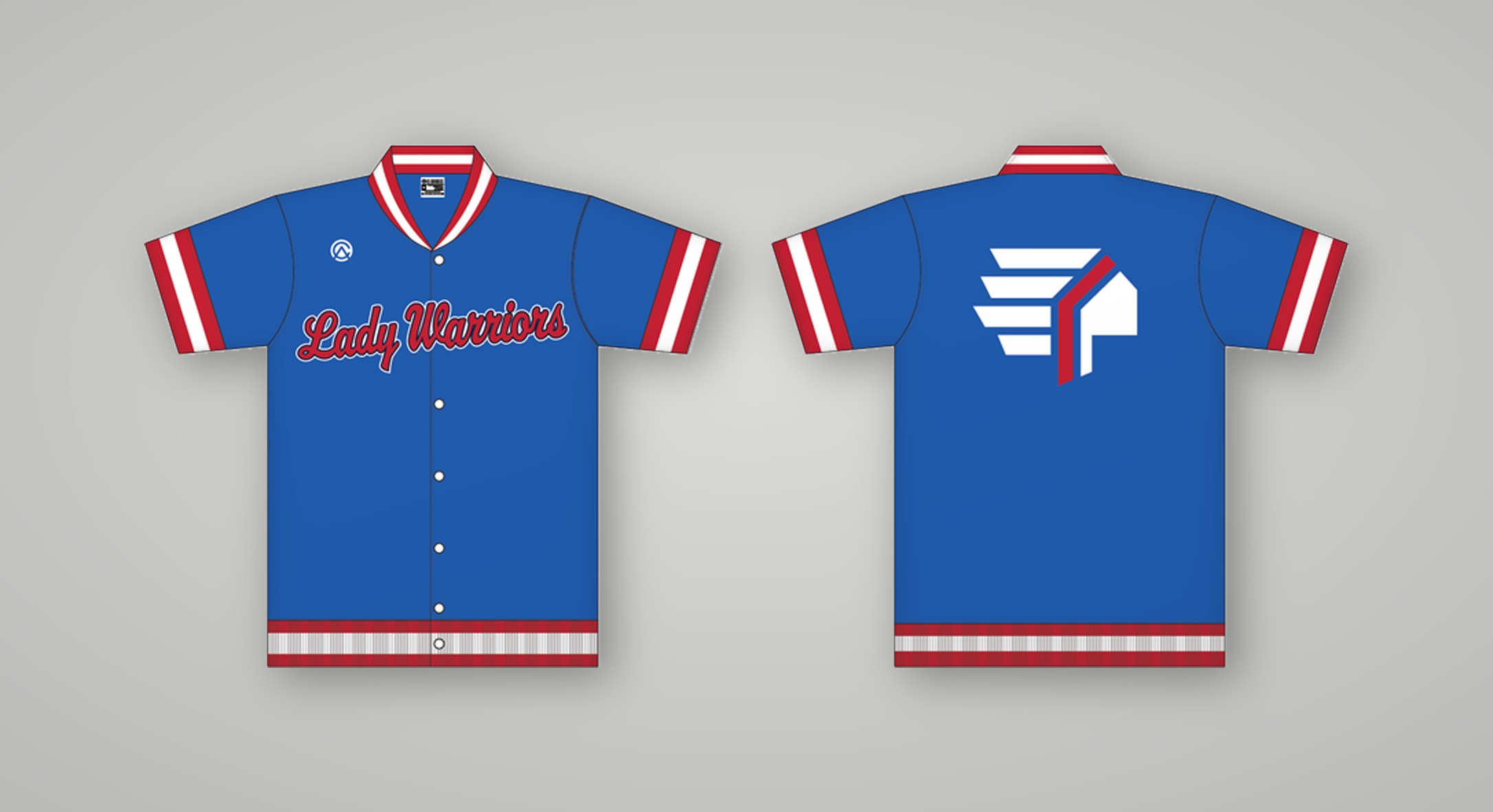 Product render of the jacket, front and back