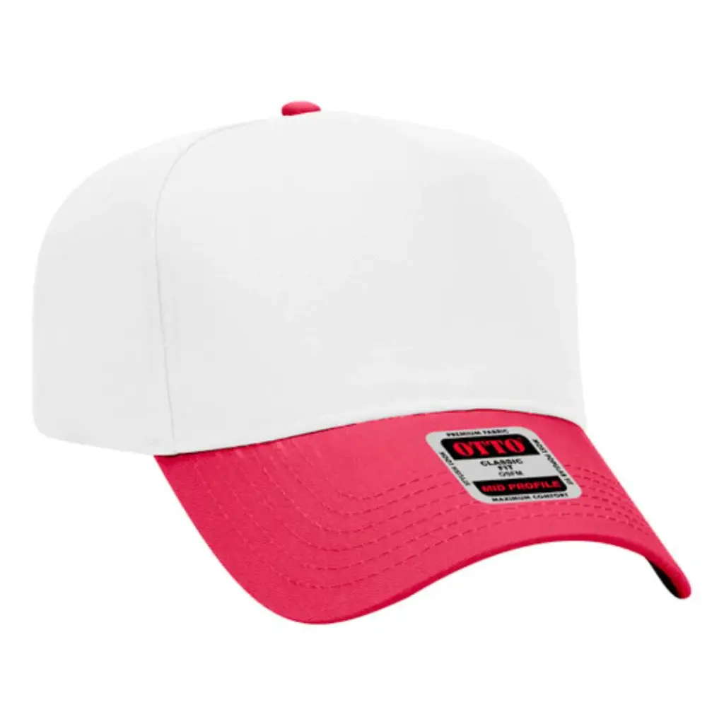 5 Panel Crown Split Mid-Profile Baseball Cap (Otto)