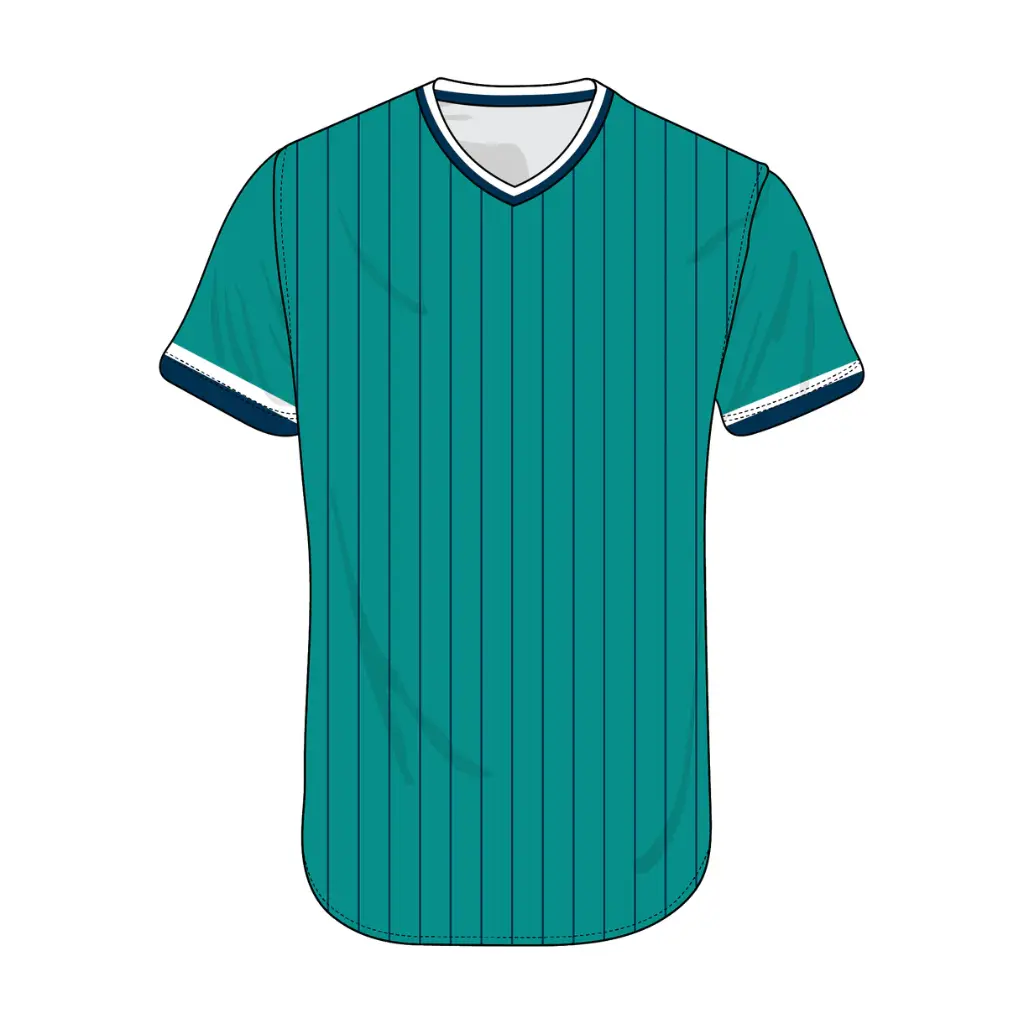 [123-33] Clubhouse Original: Pinstripe Body V-Neck Baseball Jersey